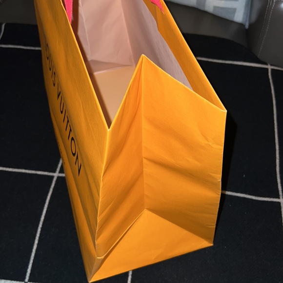 Louis Vuitton extra large shopping gift paper orange present decor wrapping bag - Picture 3 of 6